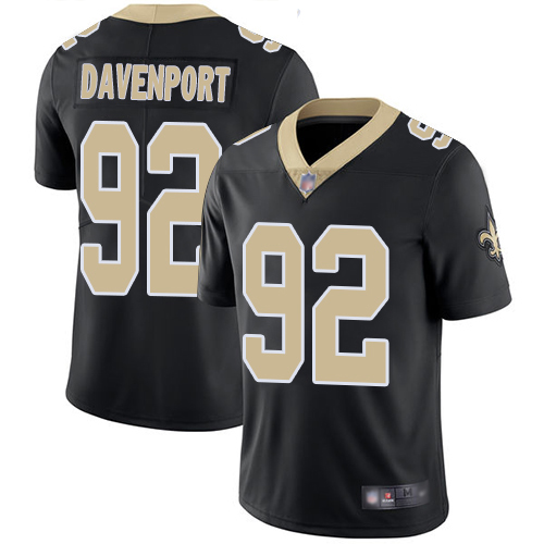 Men New Orleans Saints Limited Black Marcus Davenport Home Jersey NFL Football 92 Vapor Untouchable Jersey